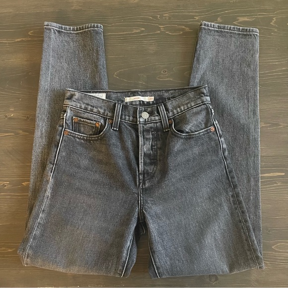 Levi's Denim - Levis Premium Denim Wedgie Faded Black Button Fly Jeans Size 23